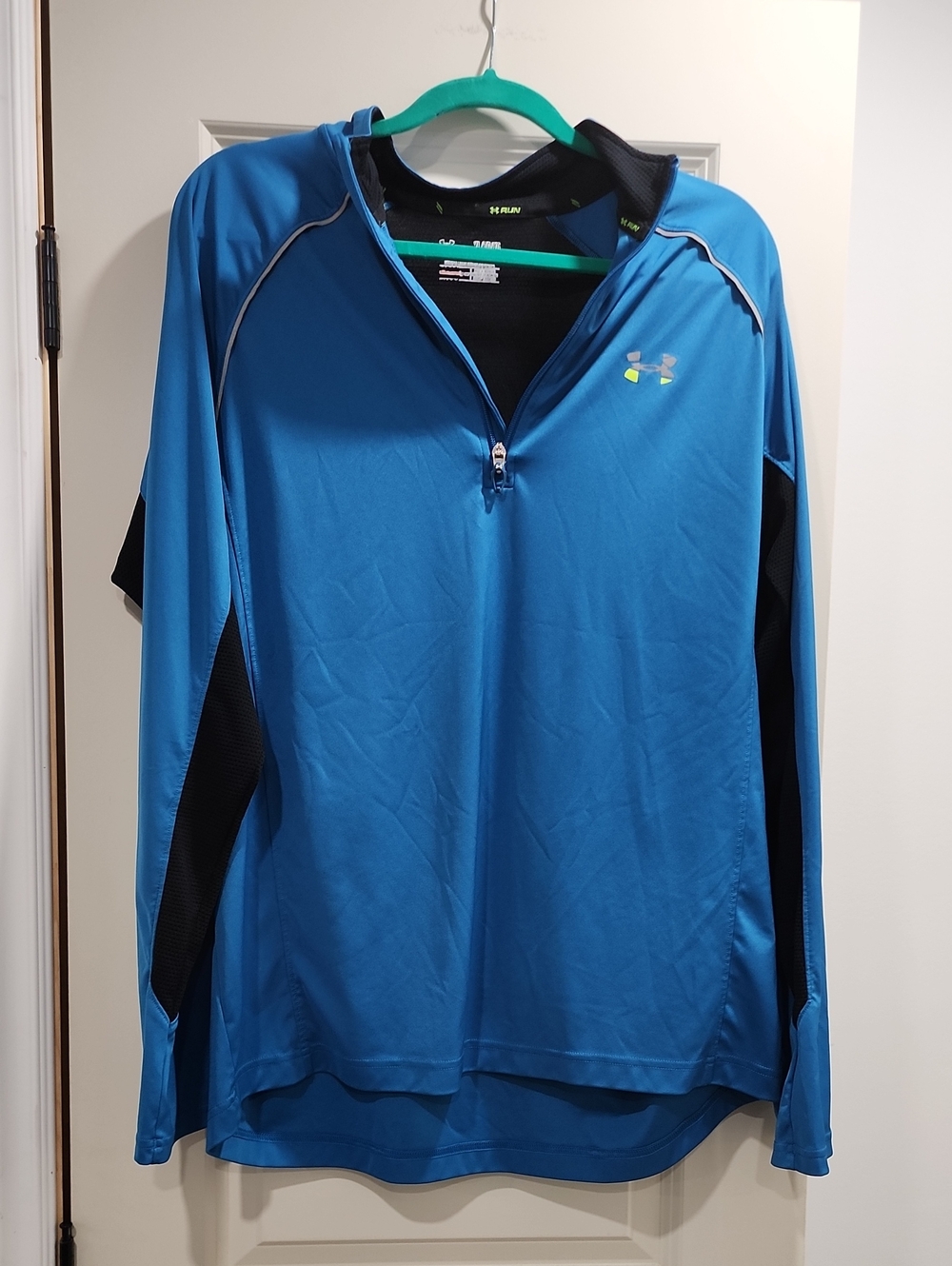🥇Under Armour AllSeasonGear Run 1/2 Zip Pullover Men's Long Sleeve Blue & Black